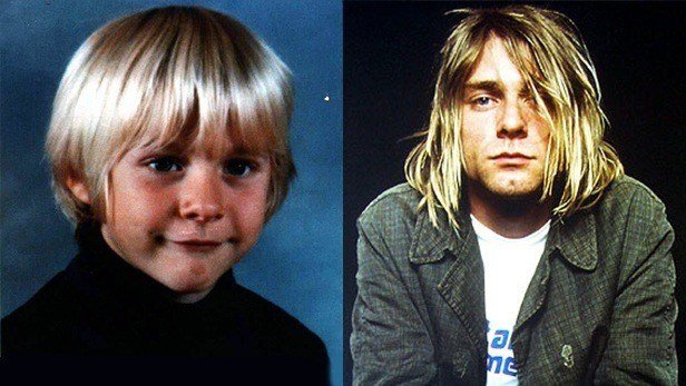 famosos quando eram crianças kurt Cobain-Criança Rock na Veia