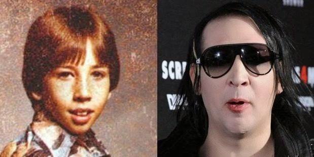 famosos quando eram crianças Marilyn Manson criança Rock na Veia